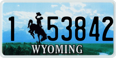 WY license plate 153842