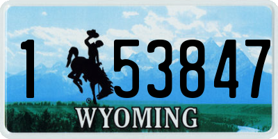 WY license plate 153847