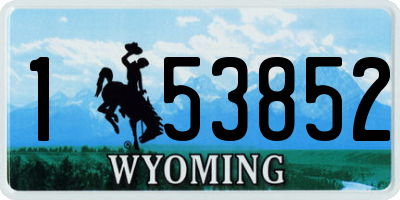 WY license plate 153852