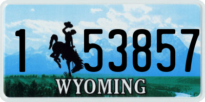 WY license plate 153857