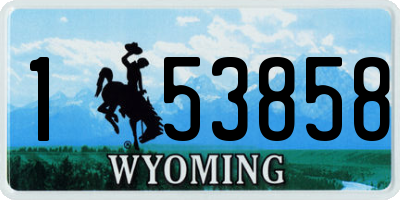 WY license plate 153858