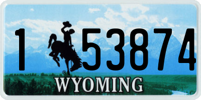 WY license plate 153874