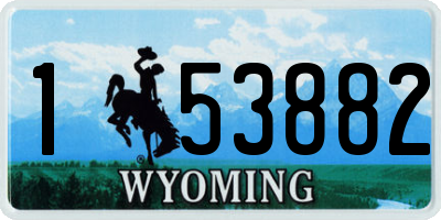 WY license plate 153882