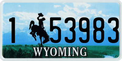 WY license plate 153983