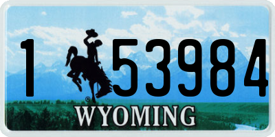 WY license plate 153984