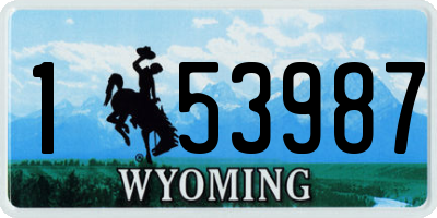 WY license plate 153987