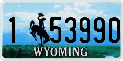 WY license plate 153990