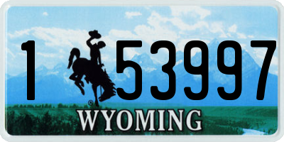 WY license plate 153997