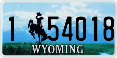 WY license plate 154018