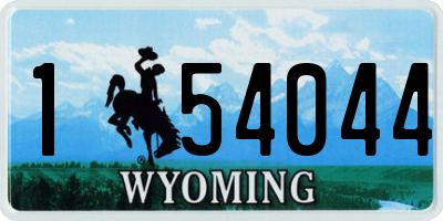 WY license plate 154044
