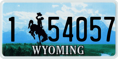 WY license plate 154057