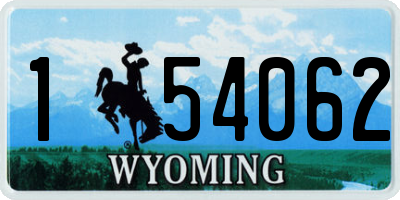WY license plate 154062