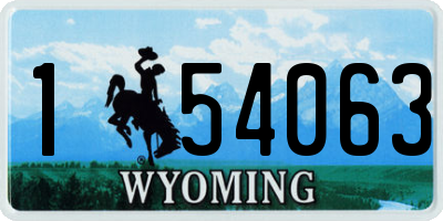 WY license plate 154063