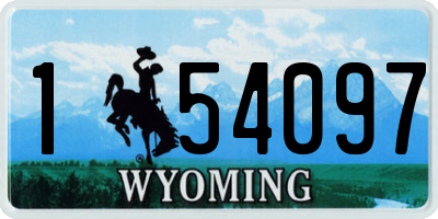 WY license plate 154097