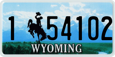WY license plate 154102