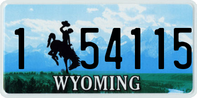 WY license plate 154115