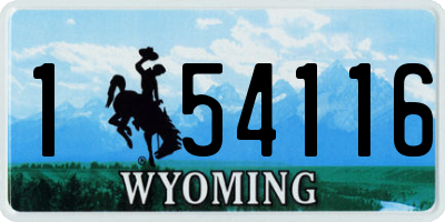 WY license plate 154116