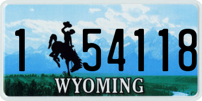 WY license plate 154118