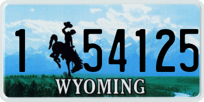 WY license plate 154125