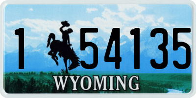 WY license plate 154135