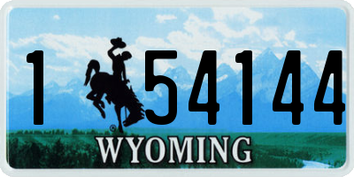 WY license plate 154144