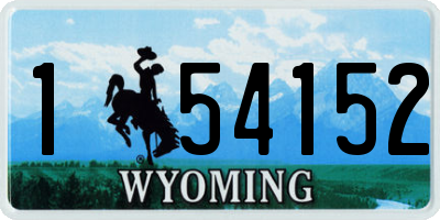 WY license plate 154152