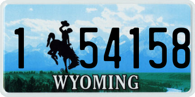WY license plate 154158