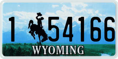 WY license plate 154166