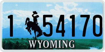WY license plate 154170