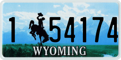 WY license plate 154174