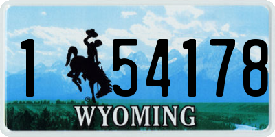 WY license plate 154178