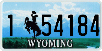 WY license plate 154184