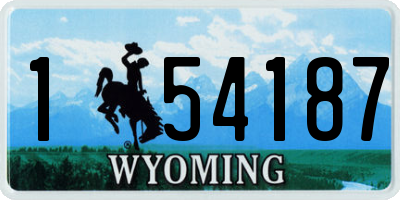 WY license plate 154187