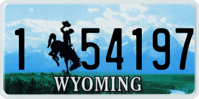 WY license plate 154197