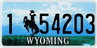 WY license plate 154203