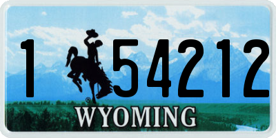 WY license plate 154212