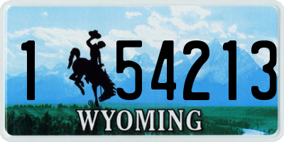 WY license plate 154213