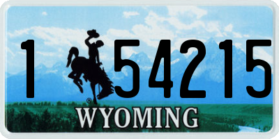 WY license plate 154215