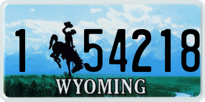 WY license plate 154218