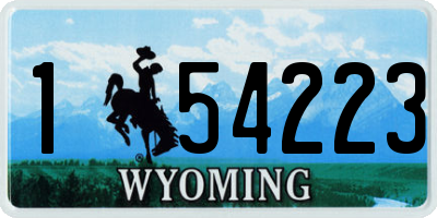 WY license plate 154223