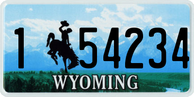 WY license plate 154234
