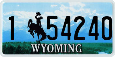 WY license plate 154240