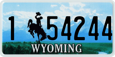 WY license plate 154244