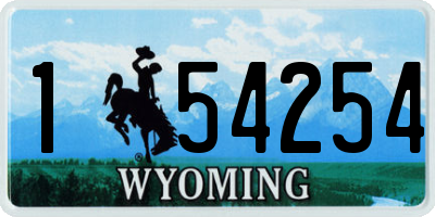 WY license plate 154254