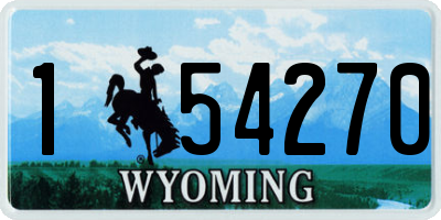 WY license plate 154270