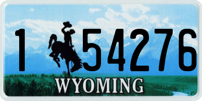 WY license plate 154276