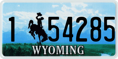 WY license plate 154285