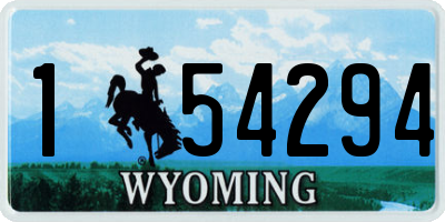 WY license plate 154294
