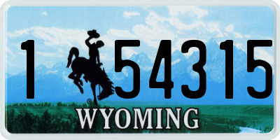 WY license plate 154315