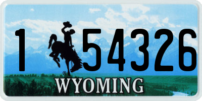 WY license plate 154326